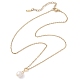 Ожерелья с подвесками из натурального пресноводного жемчуга круглой формы NJEW-JN05137-4