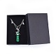 Synthetic Malachite Bullet Pendant Tiered Necklaces NJEW-JN02414-01-6