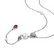 TINYSAND Rose 925 Sterling Silver Cubic Zirconia Cascading Pendant Necklaces TS-N338-S-3