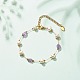 Natural Gemstone & Pearl Beaded Bracelet BJEW-JB08293-4