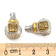 Perlas de gurú de 3 agujero de aleación de estilo tibetano chapado en estante PALLOY-Q454-01C-3