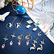 SUNNYCLUE 1 Box DIY 10 Pairs Space Themed Charms Enamel Star Moon Charm Earring Making Kit Astronaut Charms for Jewellery Making Cage Charm Blue Crescent Planet Faceted Glass Beads Craft Instruction DIY-SC0019-50-5