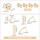 DICOSMETIC 30Pcs 3 Style Stainless Steel Golden Stud Earring Findings with Loop Rectangle Earring with Ear Nut Earring Posts with Butterfly Earring Backs for DIY Jewelry Making Craft STAS-DC0001-39-5