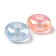 Placage uv transparent perles européennes acryliques irisées arc-en-ciel MACR-F076-02M-3
