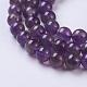 Natural Amethyst Round Beads Strands G-N0120-11A-6mm-5