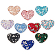 10 шт. 10-цветные бусины из полимерной глины ручной работы в форме сердца со стразами CLAY-PH0001-90-1