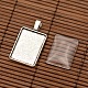 Pendentif en alliage de rectangle supports de cabochons et transparentes cabochons de verre de rectangle DIY-X0234-AS-RS-2