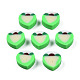 手作り樹脂粘土ビーズ  桃  春の緑  9~9.5x9.5~10x4.5mm  穴：1.2~1.8mm CLAY-N008-80-B04-2