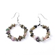 Natural & Synthetic Mixed  Gemstone Dangle Earrings EJEW-E255-D-3