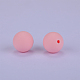 丸いシリコン焦点ビーズ  チーターのための咀嚼ビーズ  DIYの看護ネックレス用  ピンク  15mm  穴：2mm SI-JX0046A-47-2