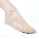 Glass Beads Charm Anklets AJEW-AN00235-02-4