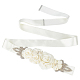 Fiore di strass con cintura da sposa in finta perla in abs AJEW-WH0348-119B-1