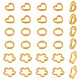 Cadre de perle en alliage de placage de support de style dicosmétique 30 pièces 3 FIND-DC0002-04-1