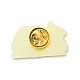 単語エナメルピンを持つ猫  バックパックの服のための黄金の合金のブローチ  ブラック  19.5x30.5x1.5mm JEWB-B005-03G-04-2