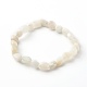 Браслеты из бисера из натурального белого лунного камня для детей BJEW-JB06250-02-1