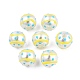 Spot Pattern Opaque ABS Plastic Imitation Pearl Enamel Beads KY-G020-02D-3