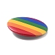Flat Round Rainbow Strip Iron Brooch X-JEWB-P009-A01-3