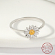 Rhodium Plated 925 Sterling Silver Daisy Flower Finger Ring for Women KN3229-1-2