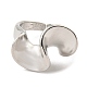 Twist Wave Rack Plating Brass Open Cuff Rings for Women RJEW-G294-07P-2