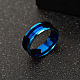 201 Stainless Steel Grooved Finger Ring Settings MAK-WH0007-16L-C-4