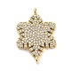 Подвески-соединители из латунных микро-паве из прозрачных кубических цирконий в форме снежинки KK-L229-078G-1
