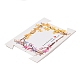 長方形の紙のヘアゴムのディスプレイカード  ヘアゴム用の花のジュエリー ディスプレイ カード  ゴールド  8.05x12x0.05cm CDIS-C004-07F-3