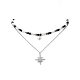 Conjunto de collares con colgante de estrella de circonita cúbica transparente NJEW-JN04150-4