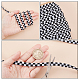 NBEADS 20 Yard Black and White Checked Embroidery Ribbons OCOR-NB0001-62-5