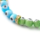 Bracelets de perles faits à la main au chalumeau mauvais œil BJEW-JB06368-4