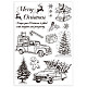GLOBLELAND Christmas Tree Truck Clear Stamps for DIY Scrapbooking Merry Christmas Silicone Clear Stamp Seals 21x14.8cm Transparent Stamps for Cards Making Photo Album Journal Home Decoration DIY-WH0371-0039-8