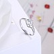 Adjustable 925 Sterling Silver Cubic Zirconia Finger Rings RJEW-BB20755-6-5