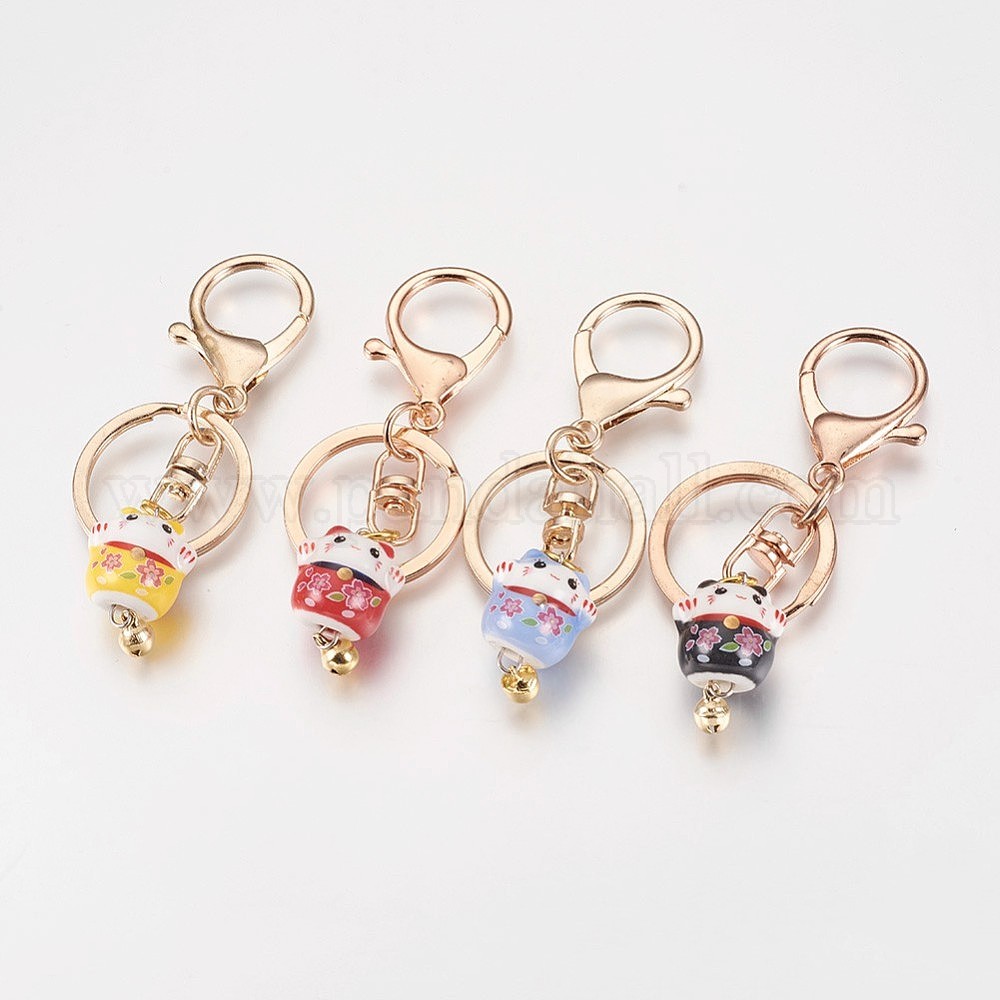 Wholesale Handmade Porcelain Kitten Keychain - Pandahall.com