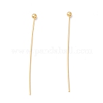 Brass Ball Head Pins, Cadmium Free & Lead Free, Real 18K Gold Plated, 30~30.5mm, Head: 1.8mm, Pin: 0.5mm, 24 Gauge