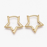 Латунные английском замке Серьги-кольца EJEW-L231-36G