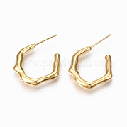Brass Half Hoop Earrings KK-R117-021-NF