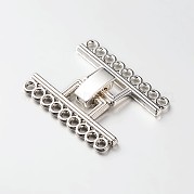 9 прядь из сплава и латунной складки на застежках PALLOY-N0112-04P