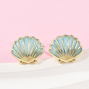 Серьги-гвоздики из латуни EJEW-R032-07G-02