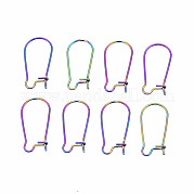 304ステンレス鋼フープピアスパーツ腎臓の耳ワイヤー  虹色  21ゲージ  21x10~11x0.7mm STAS-N098-006