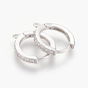 Латунные серьги-кольца из микро-паве с фианитами KK-O112-13P