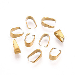 Ganchos de acero inoxidable 304 con recubrimiento iónico (IP), real 18k chapado en oro, 7x3mm, pin: 0.6 mm