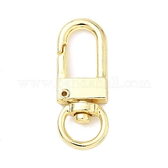 Hebillas giratorias de latón, sin plomo y cadmio, chapado en rack, Plateado de larga duración, real 18k chapado en oro, 34x13.5x6mm, agujero: 8.5x4.5 mm