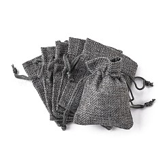 Bolsas de embalaje de arpillera bolsas de lazo, gris, 9x7 cm