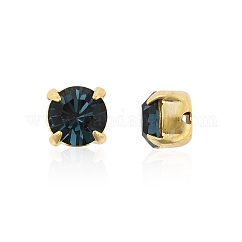 Preciosa® maxima Kristall im aufnähbaren Cup, tschechischer Kristall, mit Messingstiften, 719 35 021 Chaton (rund), golden, 30340 Montana, ss16(3.8~4mm)