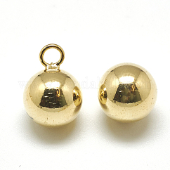Messing Charme, Cadmiumfrei und Nickel frei und Bleifrei, Runde, echtes 18k vergoldet, 14x10 mm, Bohrung: 2 mm