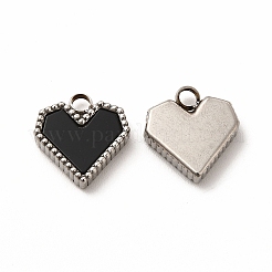 304ステンレスペンダント  アクリルと  ハート  ミックスカラー  12x11x3mm  穴：2mm&nbsp;STAS-A076-06P