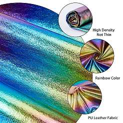 Tessuto in similpelle sfumata arcobaleno&nbsp;AJEW-WH0314-291A