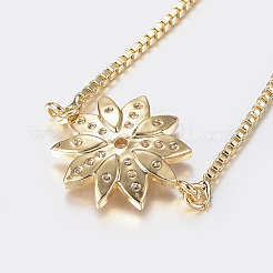 Регулируемые латунные браслеты из микропаве из циркония и боло BJEW-H558-22G