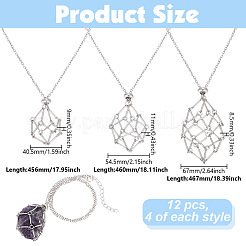 12 stücke 3 arten legierung leere macrame beutel anhänger eisen kabel kette slider halskette machen&nbsp;NJEW-GO0001-25