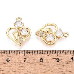 Латунные микропаве прозрачные подвески с фианитом&nbsp;KK-T077-35G