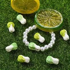 20 шт. 2-х цветные бусины из фарфора Famille Rose&nbsp;PORC-CJ0001-15